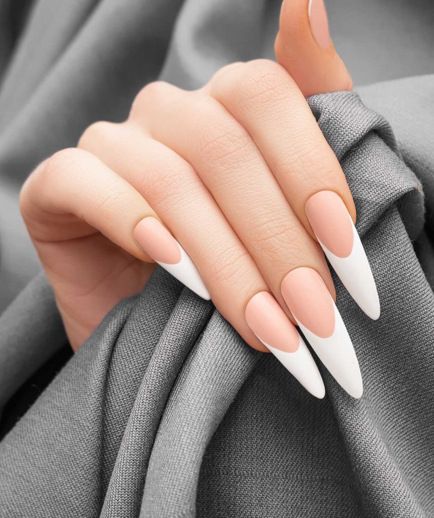 Manicure long white nail tips