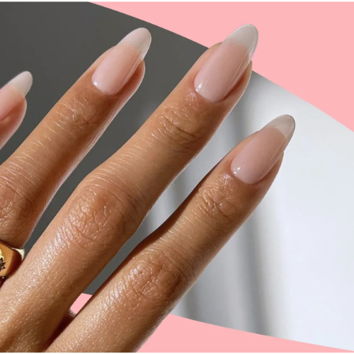 Beautiful pink tip nails