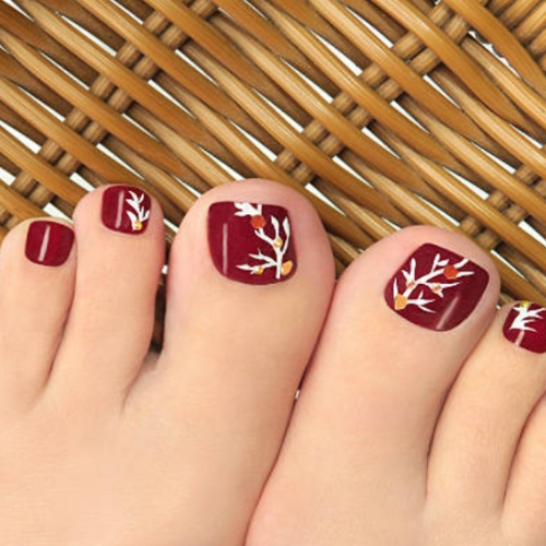 Beautiful red flowers pedicure