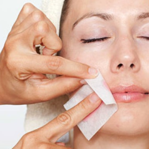 Woman getting her upper lip waxed