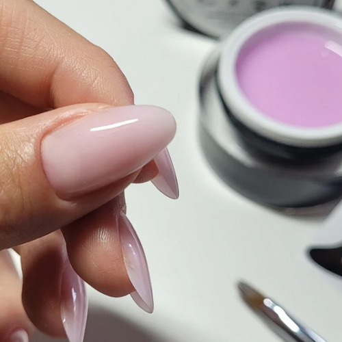 Light pink acrylics overlay