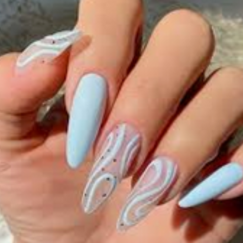 Light blue acrylics overlay