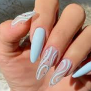 Woman's overlay french nails