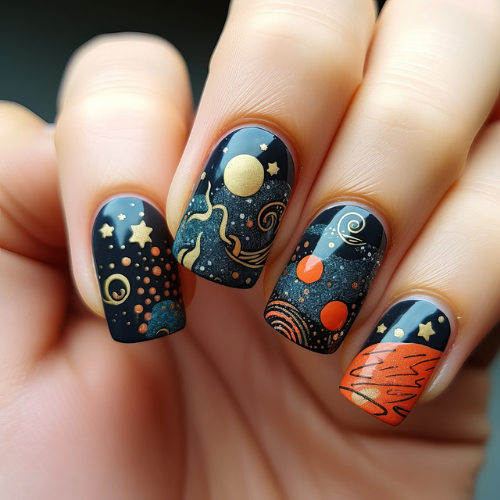 Space age manicure design